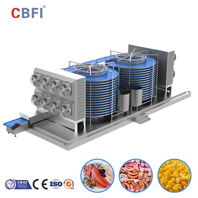 Stainless Steel Quick Double Spiral Freezer For Industrial Shock Freezing Iqf Freezer Machine