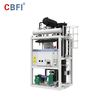 Air Cooled 60 100 Ton Mesin Es Tube Sistem PLC