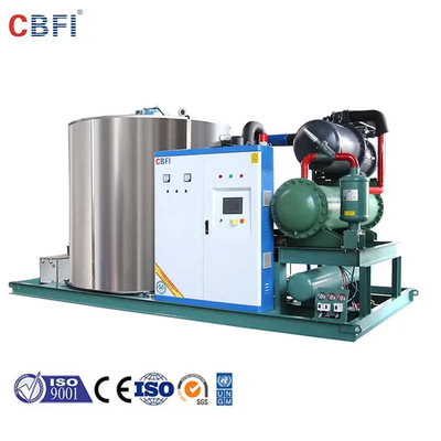 Pembuat es serpihan yang efisien menghasilkan 1-60 ton/24 jam es serpihan dengan 1,0-2,5 mm dan suhu es -5.C
