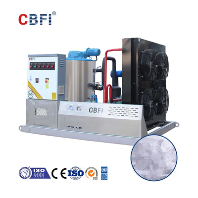 Mesin Es Serpihan Otomatis Air / Udara Dingin -5 ° C Es Temp R404A Pemanas Bitzer / Copeland / Hanbell Kompresor
