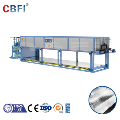 CE/ISO 220V/50Hz Mesin Blok Es Pendinginan Langsung Dengan Kontrol PLC Evaporator Baja Rinsing